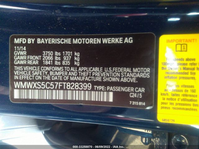 Photo 8 VIN: WMWXS5C57FT828399 - MINI COOPER HARDTOP 4 DOOR 