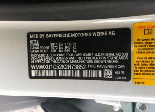 Photo 8 VIN: WMWXU1C52K2H73852 - MINI HATCH 