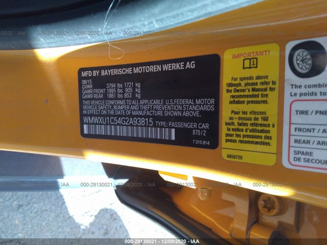 Photo 8 VIN: WMWXU1C54G2A93815 - MINI COOPER HARDTOP 4 DOOR 