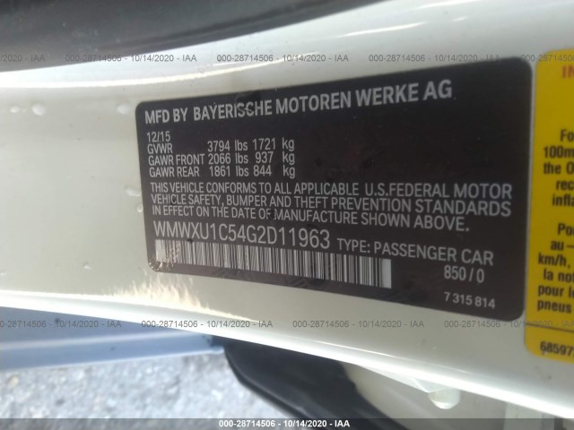 Photo 8 VIN: WMWXU1C54G2D11963 - MINI HATCH 