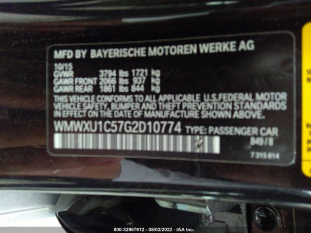 Photo 8 VIN: WMWXU1C57G2D10774 - MINI COOPER HARDTOP 4 DOOR 