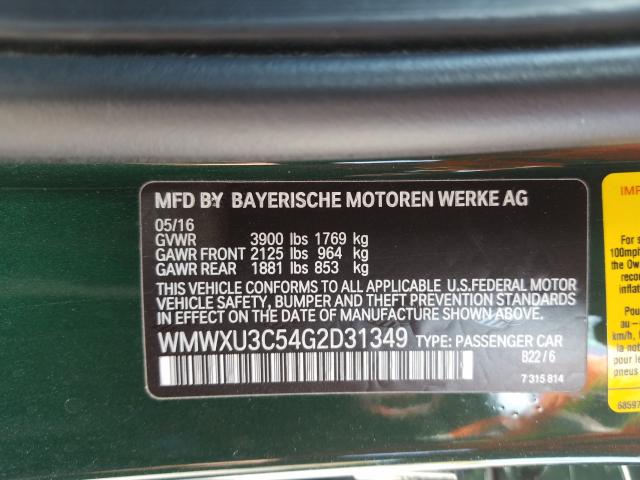 Photo 9 VIN: WMWXU3C54G2D31349 - MINI COOPER S 