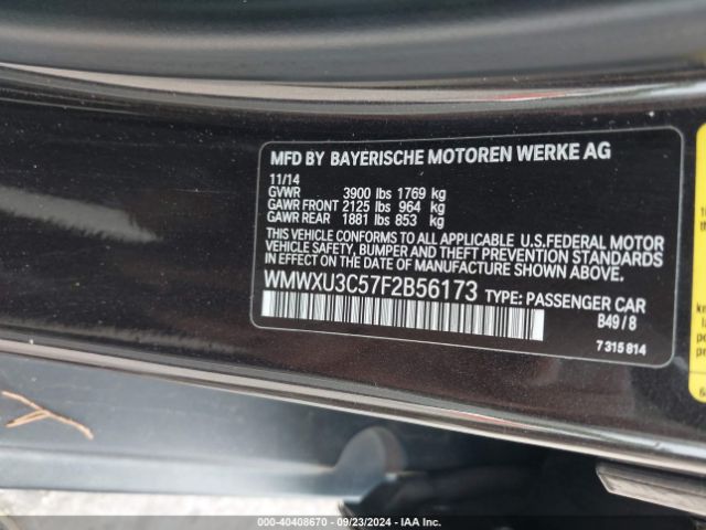 Photo 8 VIN: WMWXU3C57F2B56173 - MINI HARDTOP 