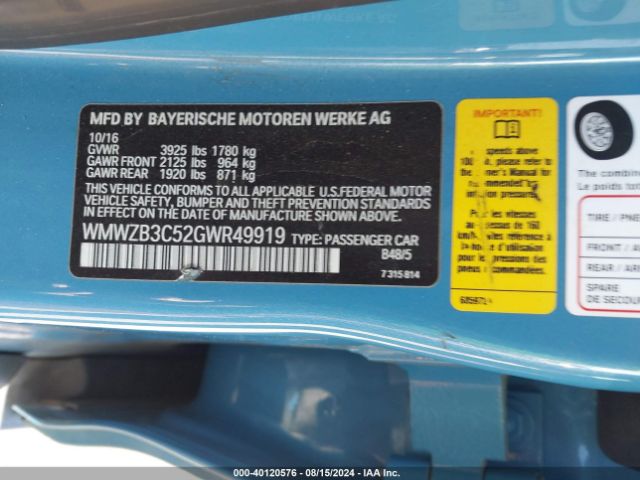 Photo 8 VIN: WMWZB3C52GWR49919 - MINI COUNTRYMAN 