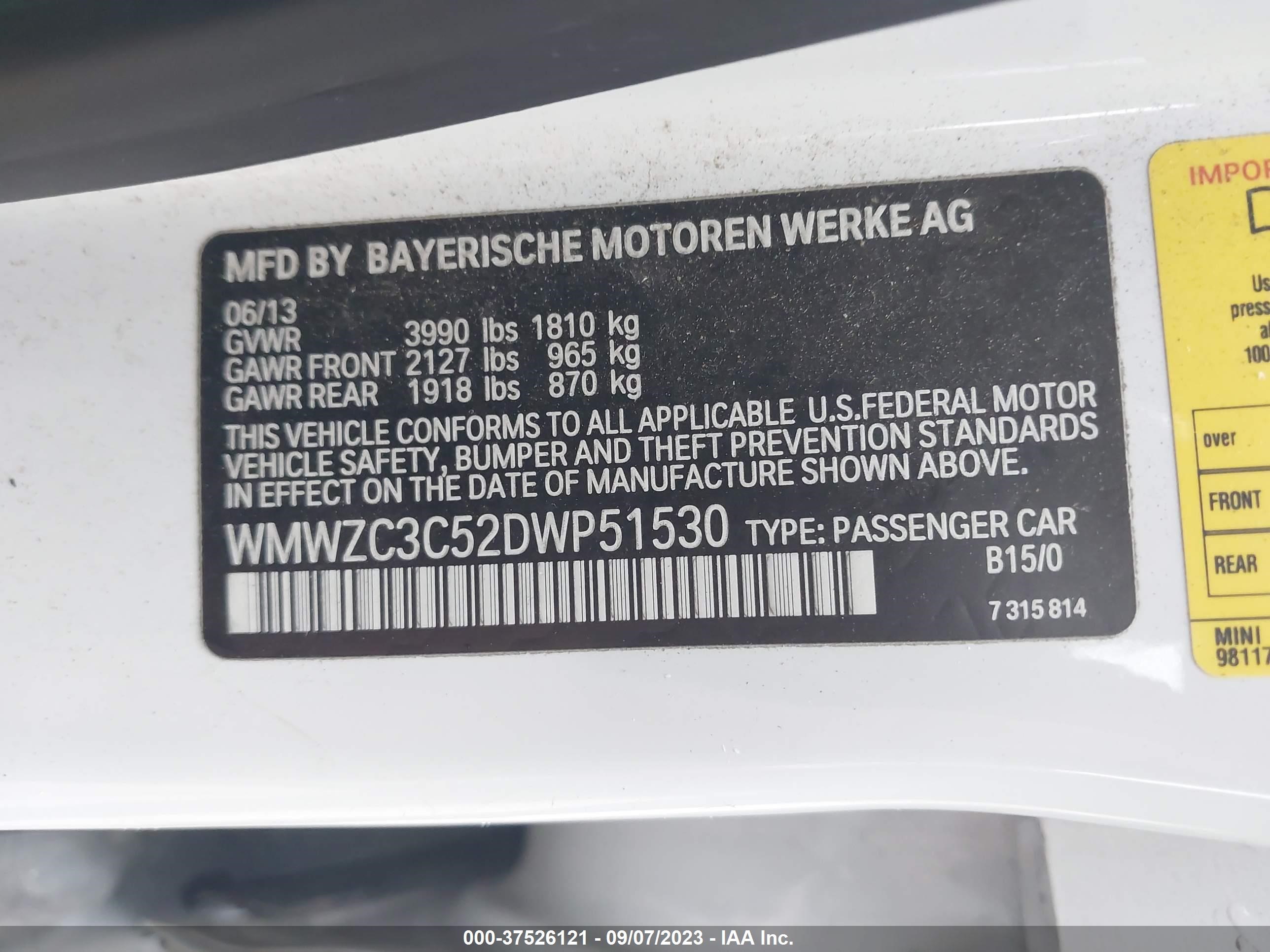 Photo 8 VIN: WMWZC3C52DWP51530 - MINI COUNTRYMAN 