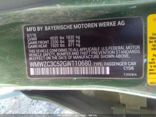 Photo 8 VIN: WMWZC3C52GWT10680 - MINI COOPER COUNTRYMAN 