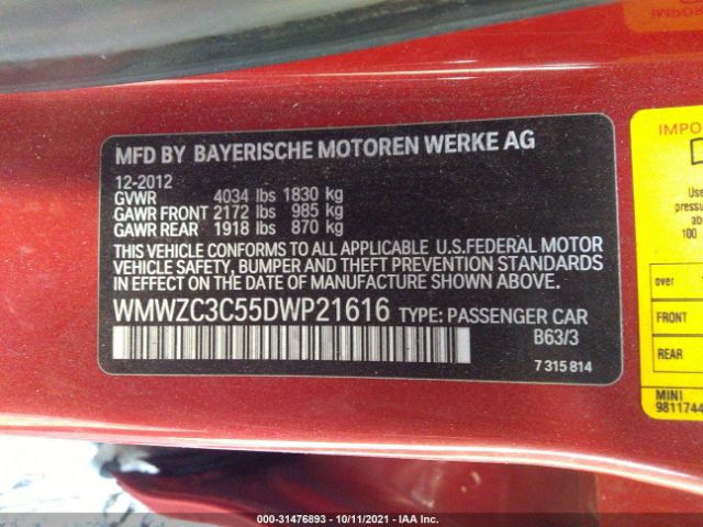 Photo 8 VIN: WMWZC3C55DWP21616 - MINI COOPER COUNTRYMAN 