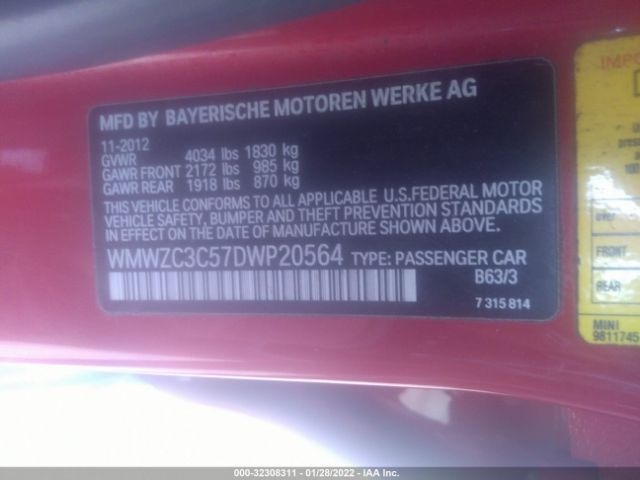 Photo 8 VIN: WMWZC3C57DWP20564 - MINI COOPER COUNTRYMAN 