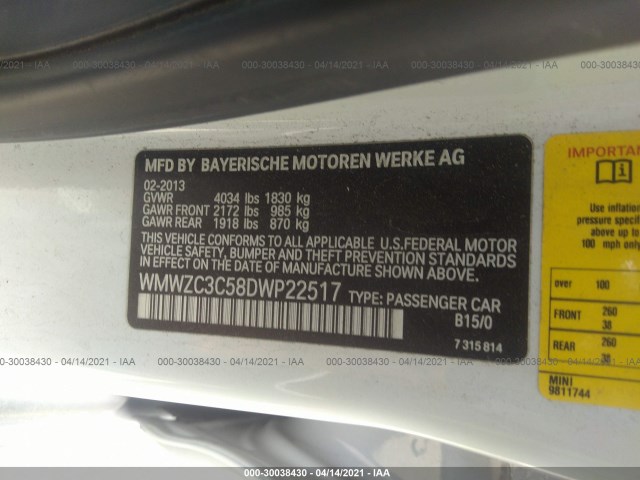 Photo 8 VIN: WMWZC3C58DWP22517 - MINI COOPER COUNTRYMAN 