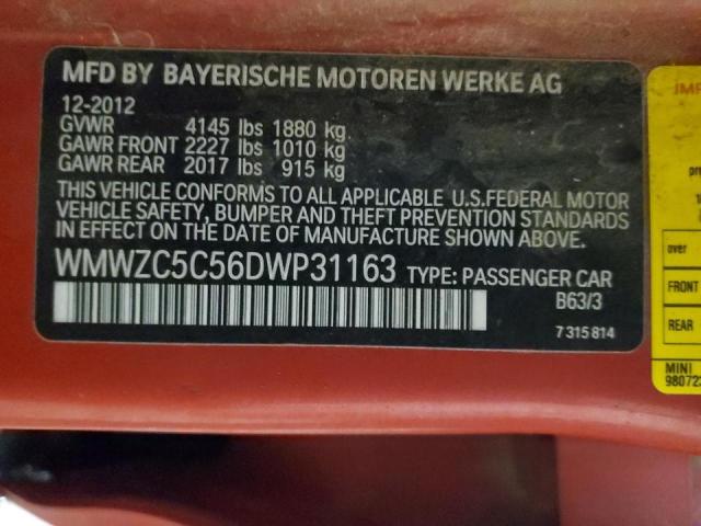 Photo 11 VIN: WMWZC5C56DWP31163 - MINI COOPER S C 