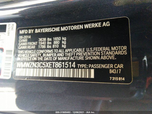 Photo 8 VIN: WMWZN3C5XET861514 - MINI COOPER CONVERTIBLE 