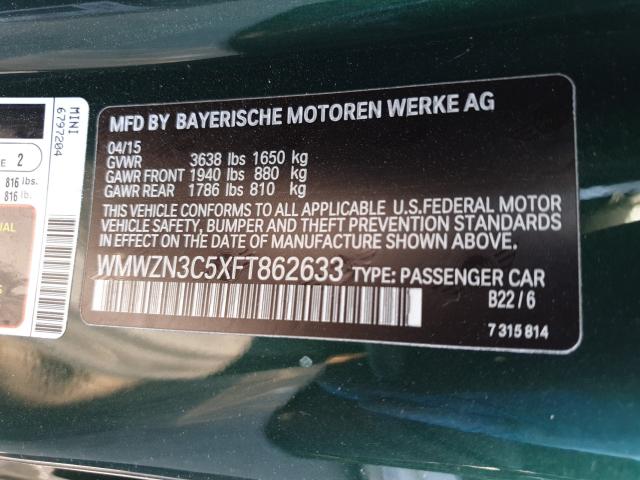 Photo 9 VIN: WMWZN3C5XFT862633 - MINI COOPER 