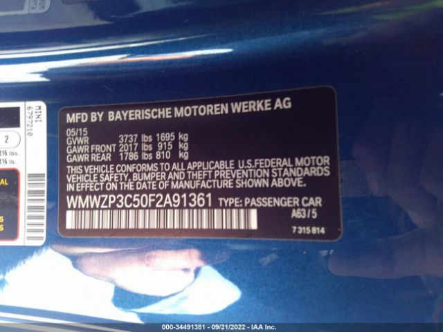 Photo 8 VIN: WMWZP3C50F2A91361 - MINI COOPER CONVERTIBLE 