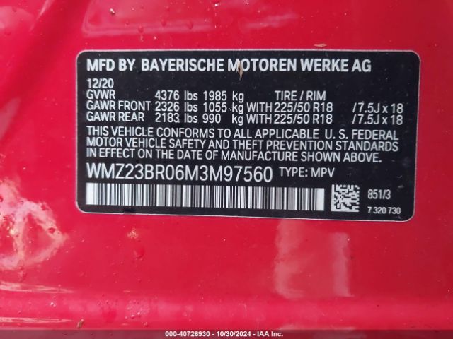 Photo 8 VIN: WMZ23BR06M3M97560 - MINI COUNTRYMAN 