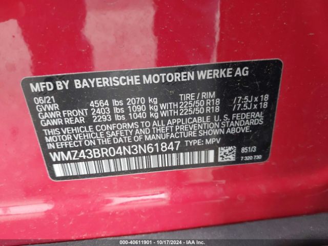 Photo 8 VIN: WMZ43BR04N3N61847 - MINI COUNTRYMAN 