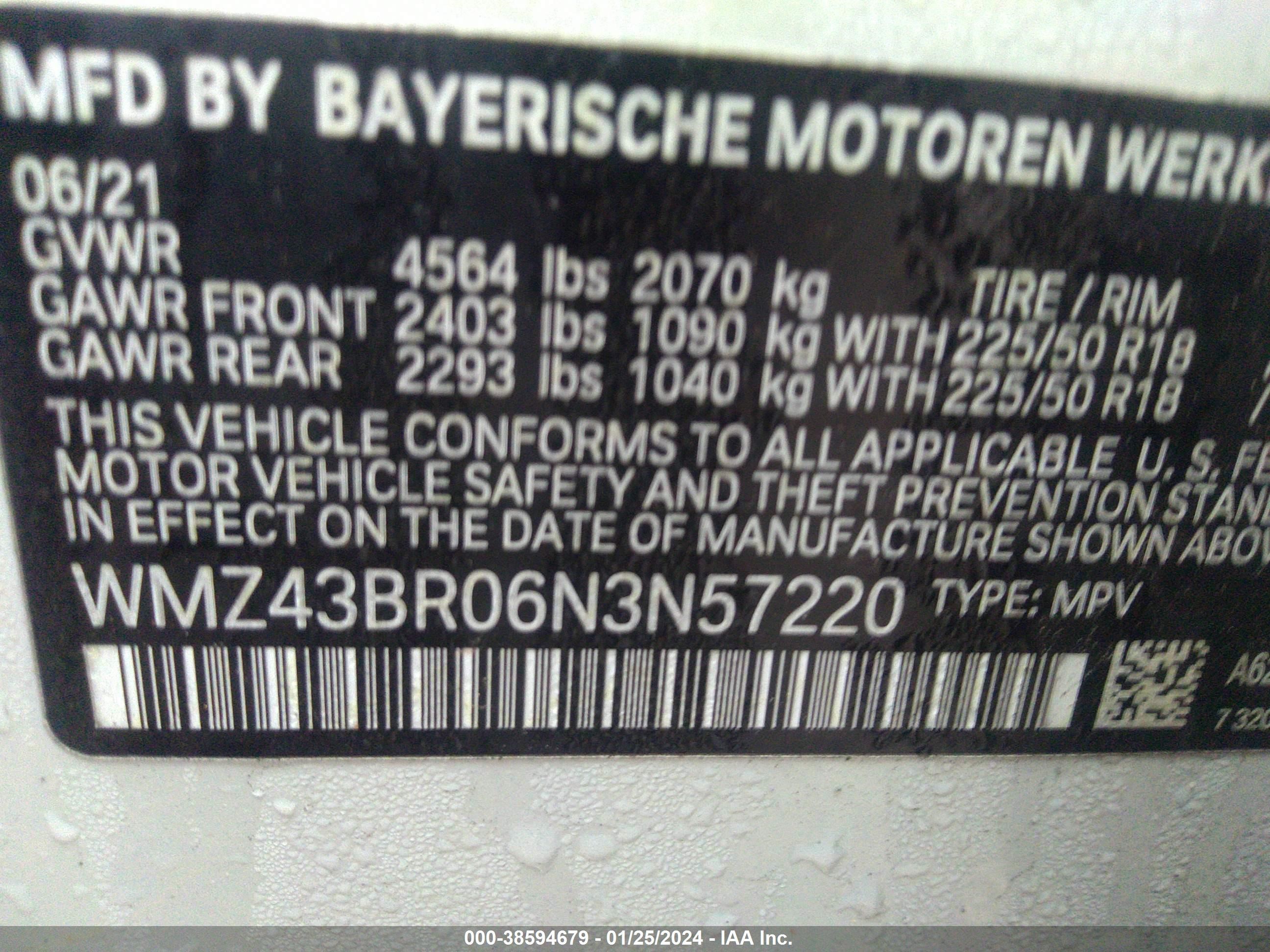 Photo 8 VIN: WMZ43BR06N3N57220 - MINI COUNTRYMAN 