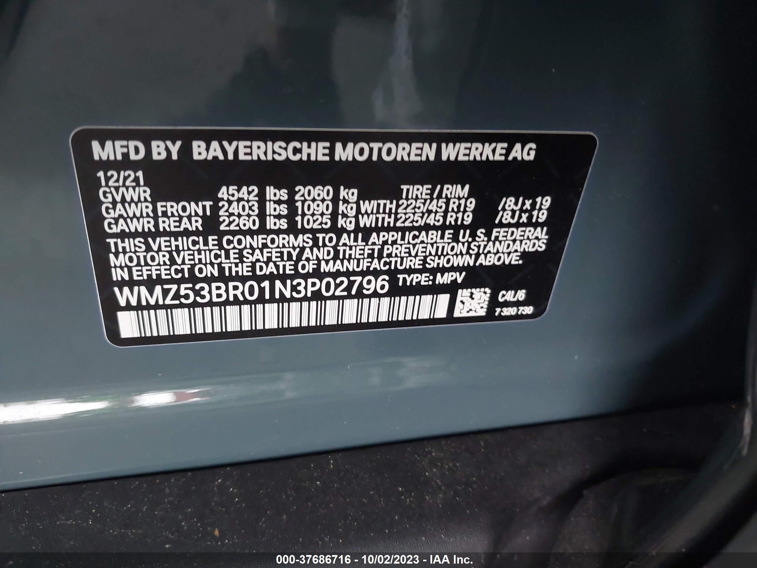 Photo 8 VIN: WMZ53BR01N3P02796 - MINI COUNTRYMAN 