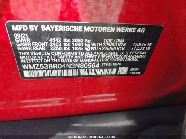 Photo 8 VIN: WMZ53BR04N3N80564 - MINI COUNTRYMAN 