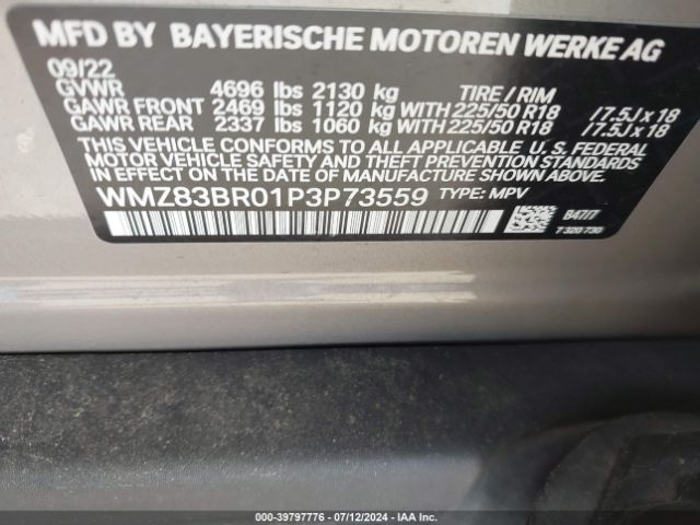 Photo 8 VIN: WMZ83BR01P3P73559 - MINI COUNTRYMAN 