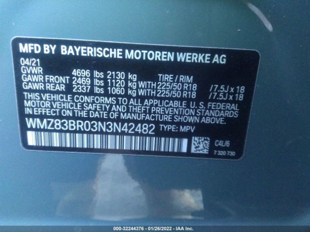 Photo 8 VIN: WMZ83BR03N3N42482 - MINI COUNTRYMAN 