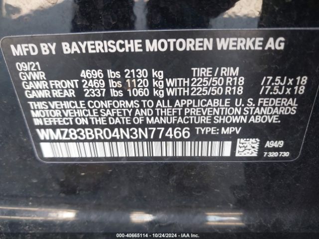 Photo 8 VIN: WMZ83BR04N3N77466 - MINI COUNTRYMAN 