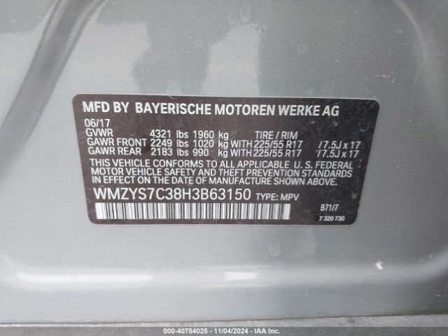 Photo 8 VIN: WMZYS7C38H3B63150 - MINI COUNTRYMAN 