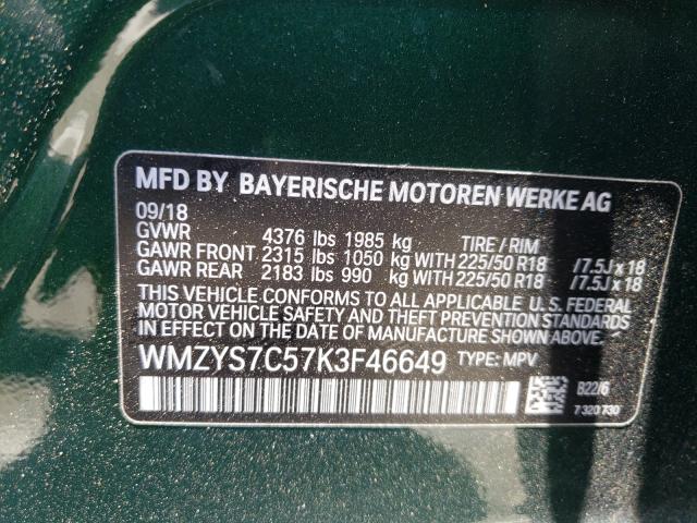 Photo 9 VIN: WMZYS7C57K3F46649 - MINI COOPER COU 