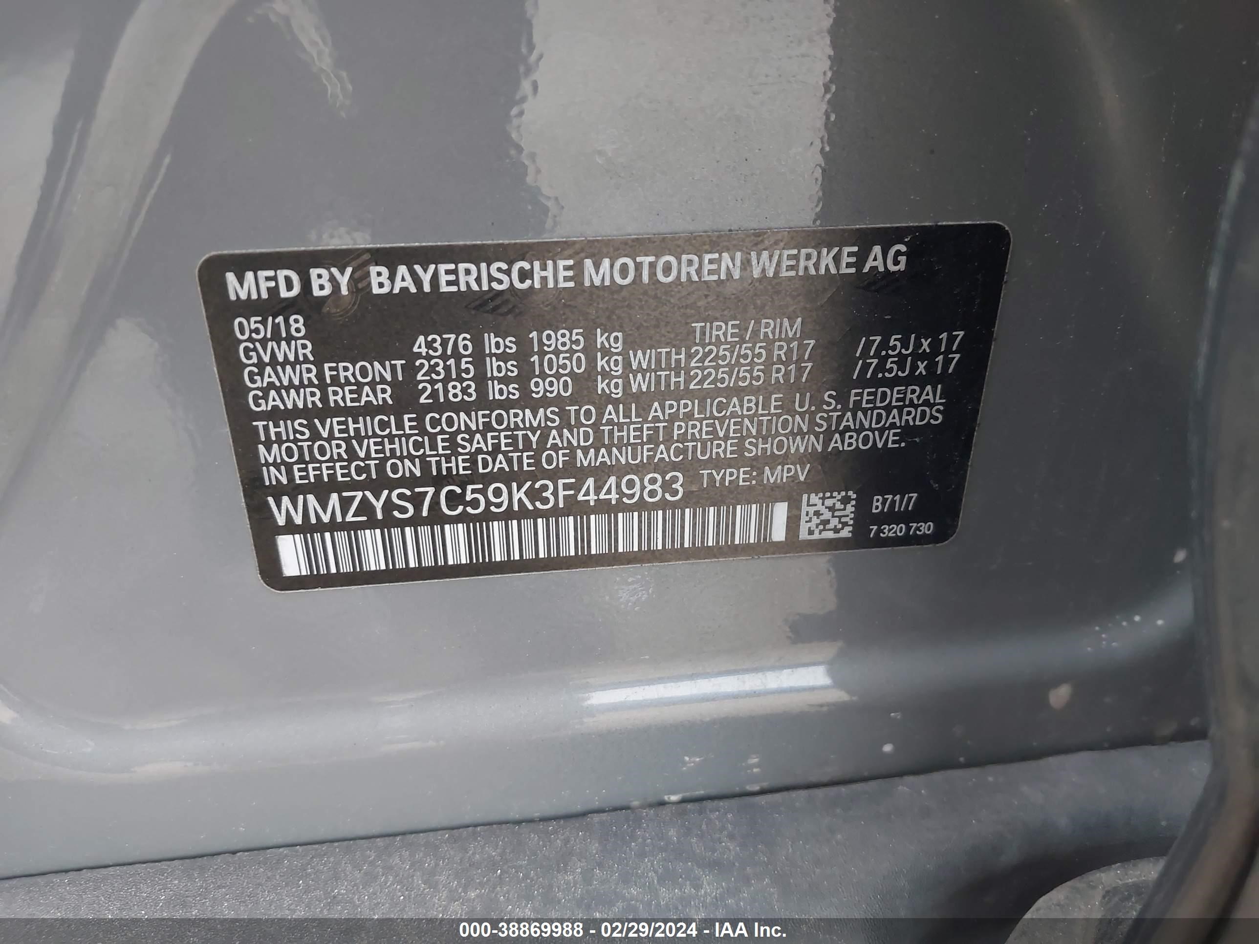 Photo 8 VIN: WMZYS7C59K3F44983 - MINI COUNTRYMAN 