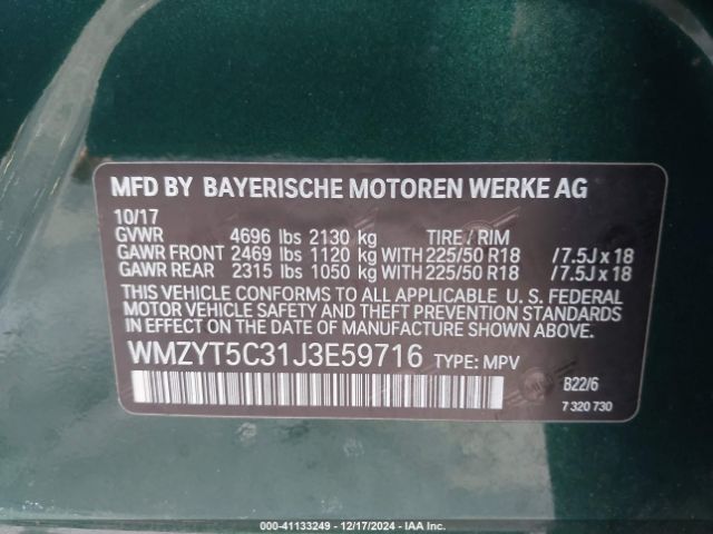 Photo 8 VIN: WMZYT5C31J3E59716 - MINI COUNTRYMAN 