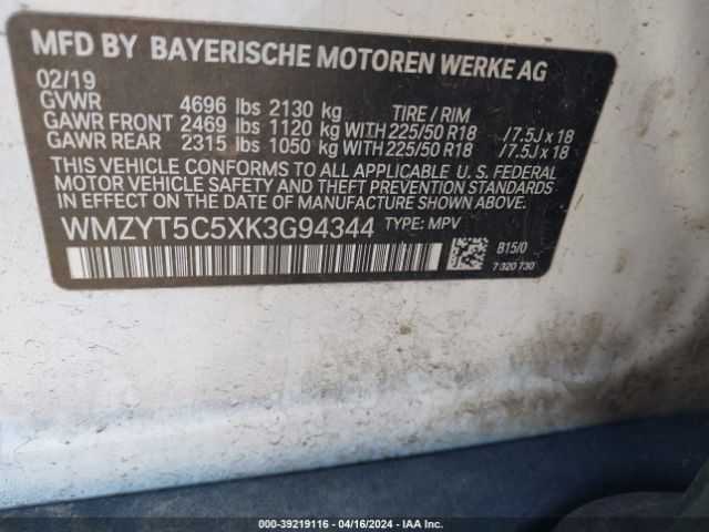 Photo 8 VIN: WMZYT5C5XK3G94344 - MINI COUNTRYMAN 