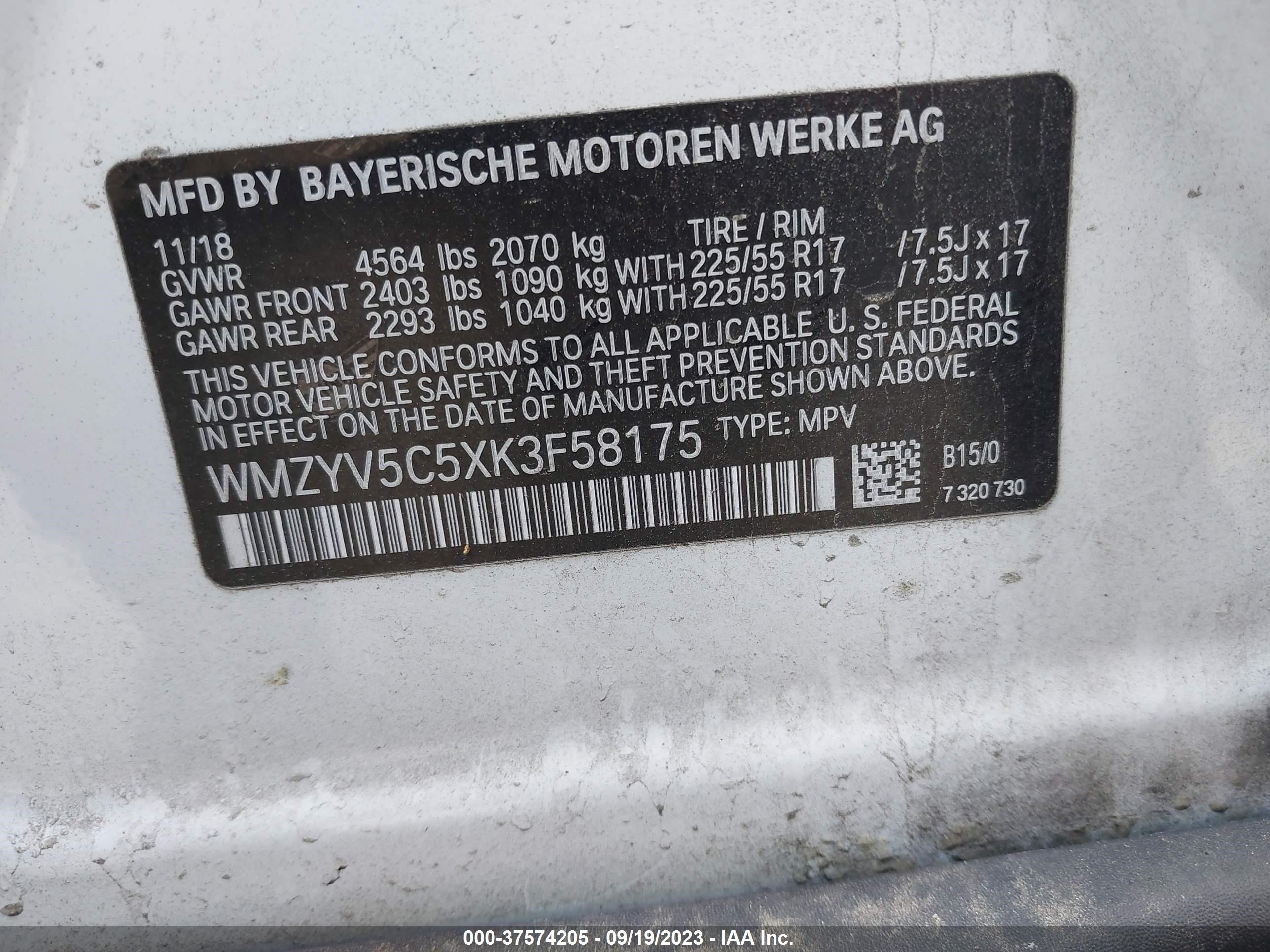 Photo 8 VIN: WMZYV5C5XK3F58175 - MINI COUNTRYMAN 