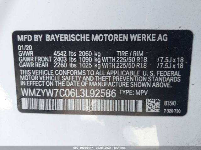 Photo 8 VIN: WMZYW7C06L3L92586 - MINI COUNTRYMAN 