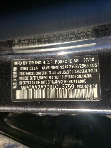 Photo 11 VIN: WP0AA2A70BL013759 - PORSCHE PANAMERA 2 