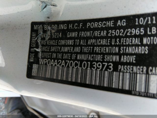 Photo 8 VIN: WP0AA2A70CL013973 - PORSCHE PANAMERA 