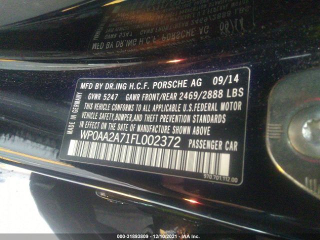 Photo 8 VIN: WP0AA2A71FL002372 - PORSCHE PANAMERA 