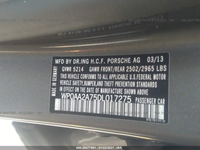 Photo 8 VIN: WP0AA2A75DL017275 - PORSCHE PANAMERA 