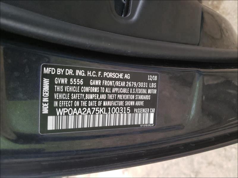 Photo 9 VIN: WP0AA2A75KL100315 - PORSCHE PANAMERA B 