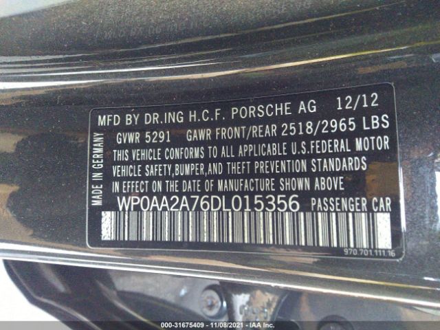 Photo 8 VIN: WP0AA2A76DL015356 - PORSCHE PANAMERA 2 