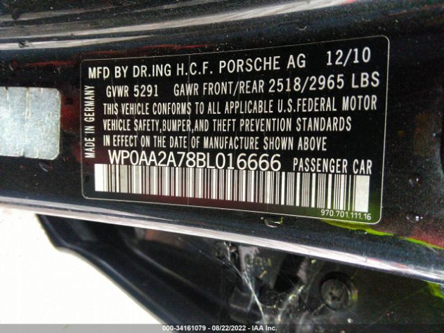 Photo 8 VIN: WP0AA2A78BL016666 - PORSCHE PANAMERA 