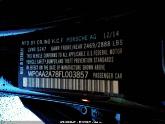 Photo 8 VIN: WP0AA2A78FL003857 - PORSCHE PANAMERA 