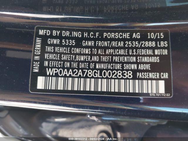 Photo 8 VIN: WP0AA2A78GL002838 - PORSCHE PANAMERA 