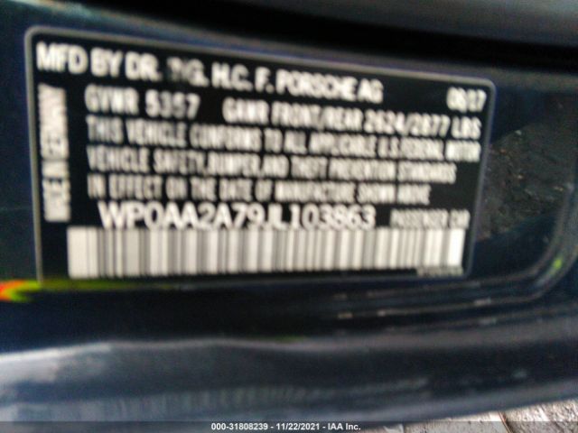 Photo 8 VIN: WP0AA2A79JL103863 - PORSCHE PANAMERA 