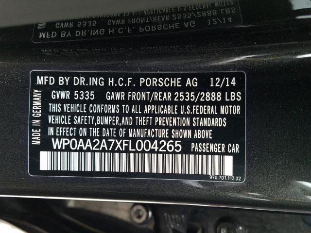 Photo 9 VIN: WP0AA2A7XFL004265 - PORSCHE PANAMERA 2 