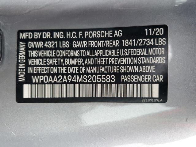 Photo 11 VIN: WP0AA2A94MS205583 - PORSCHE 911 CARRER 