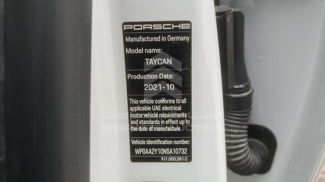 Photo 5 VIN: WP0AA2Y10NSA10732 - PORSCHE TAYCAN 