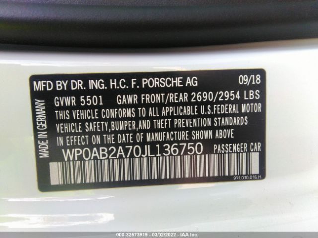 Photo 8 VIN: WP0AB2A70JL136750 - PORSCHE PANAMERA 