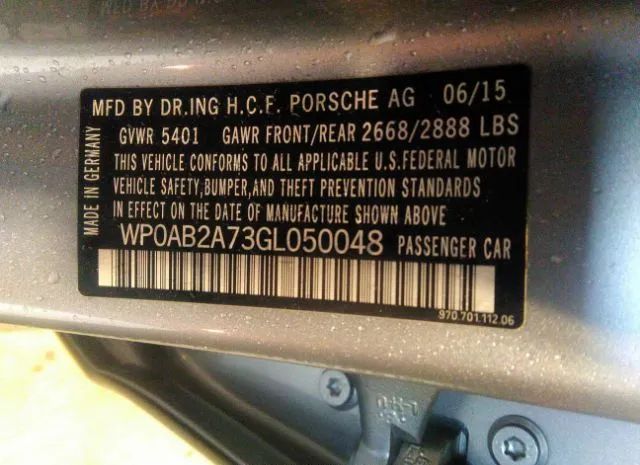 Photo 8 VIN: WP0AB2A73GL050048 - PORSCHE PANAMERA 