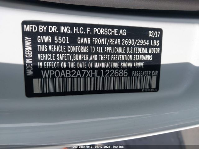 Photo 8 VIN: WP0AB2A7XHL122686 - PORSCHE PANAMERA 