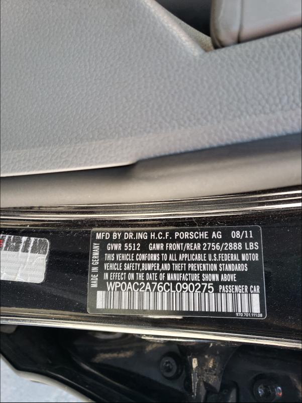 Photo 9 VIN: WP0AC2A76CL090275 - PORSCHE PANAMERA T 