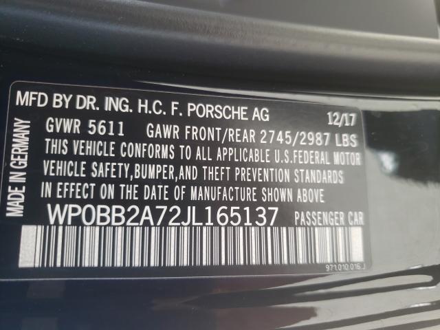 Photo 9 VIN: WP0BB2A72JL165137 - PORSCHE PANAMERA 4 